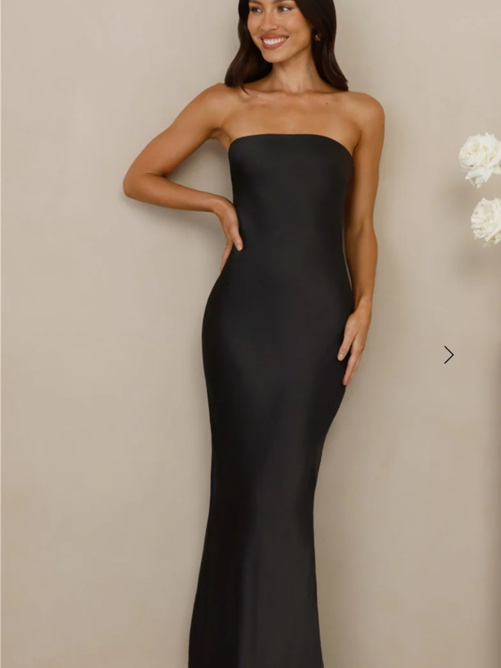 Strapless Black Evening Gown